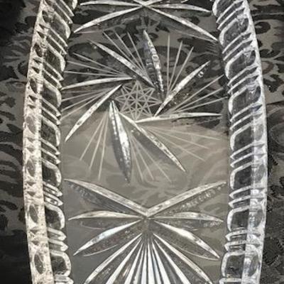 Bavaria German crystal Rectangle bevel corners Tray