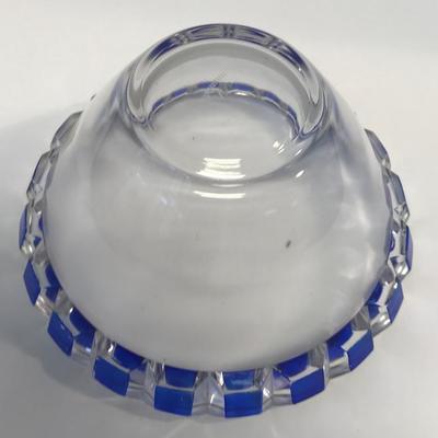 German Nachtmann Breikristall blue & white bowl