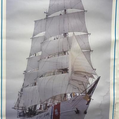 Cadets on top American Tall Ship Eagle Color Photo
