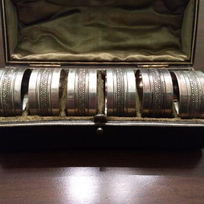 Set of Six Vintage Sterling Napkin Rings (See Description Below)
