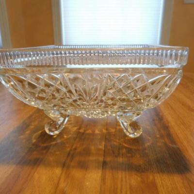 Crystal Footed Compote Square Bowl 8