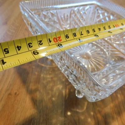 Crystal Footed Compote Square Bowl 8