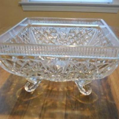 Crystal Footed Compote Square Bowl 8