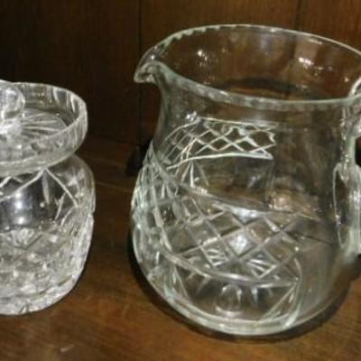 Crystal Water Pitcher and Condiment Jar