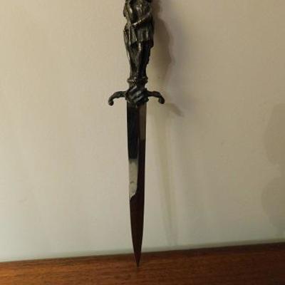 Reproduction English Dagger Letter Opener with Pewter (?) Handle 10