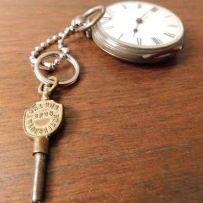 Salmon Bros. Watchmaker and Jewelers Pure Silver Pocket Watch