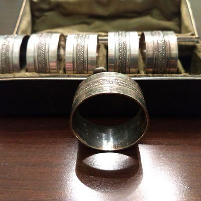 Set of Six Vintage Sterling Napkin Rings (See Description Below)