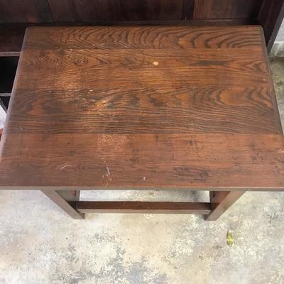 Lot 44 - Wooden Table, Rack, and Shelves