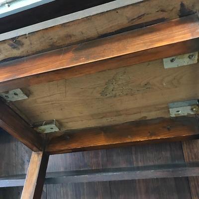 Lot 44 - Wooden Table, Rack, and Shelves