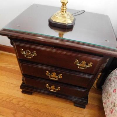 Item 1 of 2 Sumter Cabinet Company 3 Drawer Cherry Bedside Table