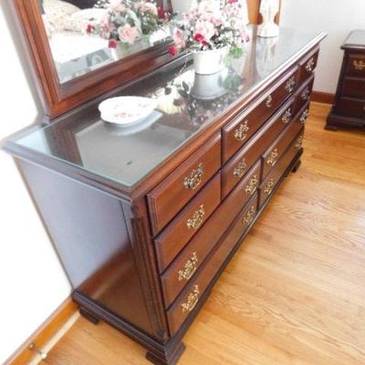 Sumter Cabinet Company 6 Over 4 Solid Cherry Designer Dresser & Mirror