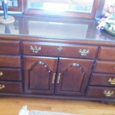 Sumter Cabinet Co.  Solid Cherry Designer Dresser with Triple Mirror 70