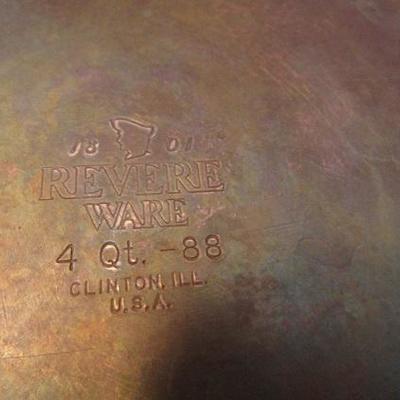 Set of Three Revere Ware Copper Bottom Sauce Pans with Lids