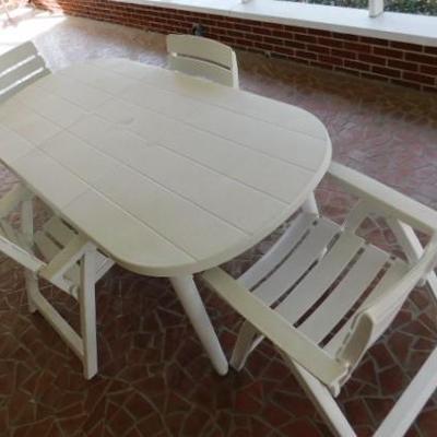 Vintage Kettler Resin Table and 6 Chairs Set and Leaf (W. Germany)
