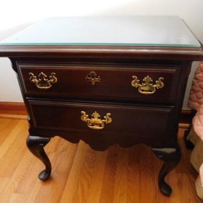 Sumter Cabinet Co. Solid Cherry Designer Double Drawer Bedside Table 24