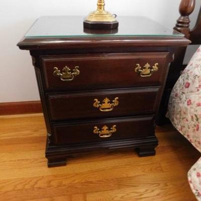 Item 2 of 2 Sumter Cabinet Company 3 Drawer Cherry Bedside Table