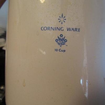 Blue Corn Flower Ceramic Corning Ware Perculator