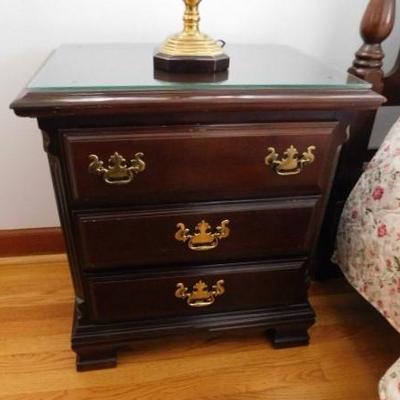 Item 1 of 2 Sumter Cabinet Company 3 Drawer Cherry Bedside Table