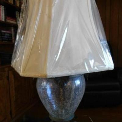 Item 1 of 2 Custom Made Crackle Glass Lamp with Metal Vine Accents