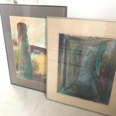 Lot 78 - Pair of Oil Pastels by Leslie Shaw