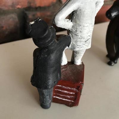 Lot 61 - Mutt & Jeff Cast Iron Figurine and Good Luck Horseshoe Bank