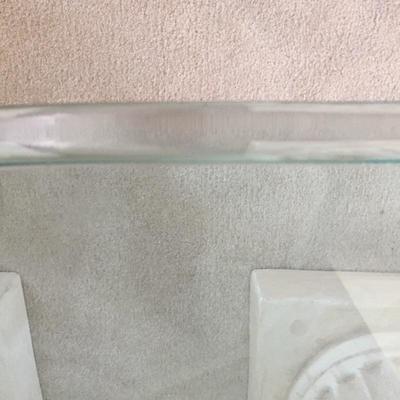 Lot 12 - Glass Top Pedestal Coffee Table