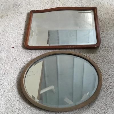 Lot 141 - Two Vintage Beveled Mirrors