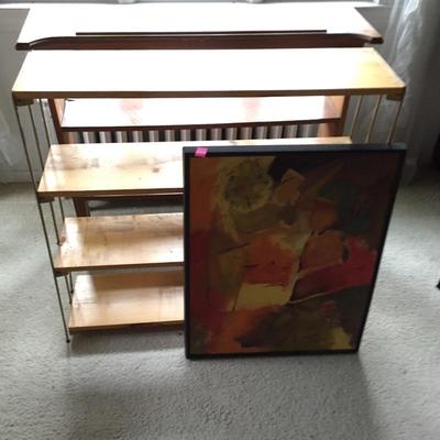 Lot 135 -  Two Bookshelves and Abstract Painting 
