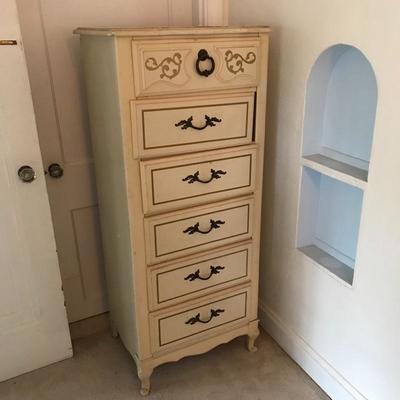 Lot 144 - Tall Ivory Chest of Drawers 