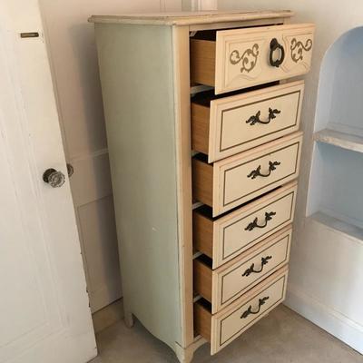 Lot 144 - Tall Ivory Chest of Drawers 