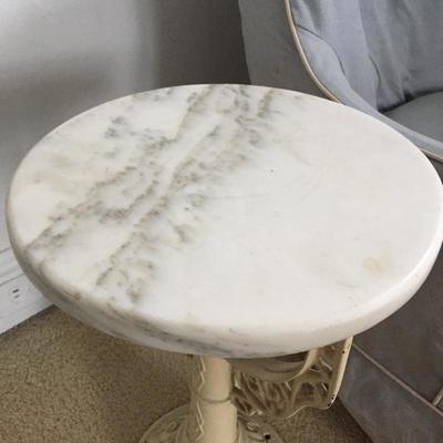 Lot 147 - Marble Topped Table and Swivel Chair