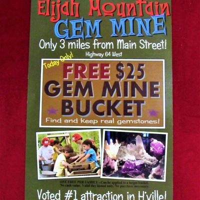 $25 Gift Certificate to Elijah Mountain Gem Mine in Hendersonville, NC.