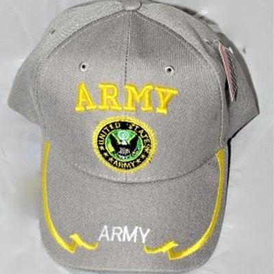Gray Embroidered U.S. Army Seal Ball Cap with Velcro Back