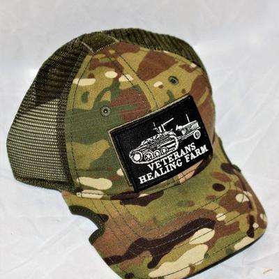 Camoflage Notch Sports Cap with Veterans Healing Farm Military Patch