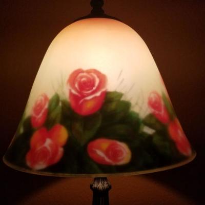 Beautiful Reverse Shade Tiffany Stayle Table Lamp SO PRETTY 