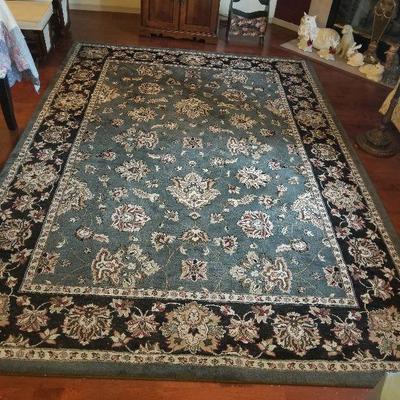 2nd Large Blue Area Rug Nice Blue & Black colors with floral type print