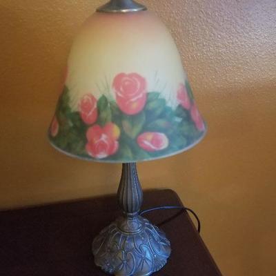 Beautiful Reverse Shade Tiffany Stayle Table Lamp SO PRETTY 