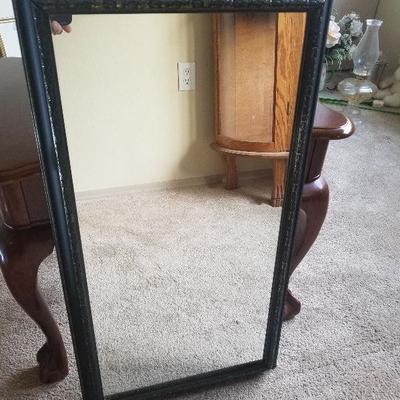 Black Framed Rectangular Decorative Mirror 14x28