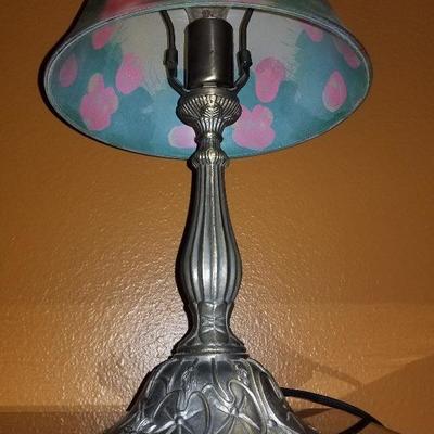 Beautiful Reverse Shade Tiffany Stayle Table Lamp SO PRETTY 