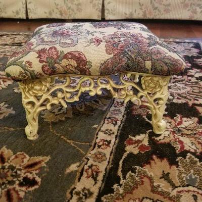 Little decorative wrought iron foot stool 