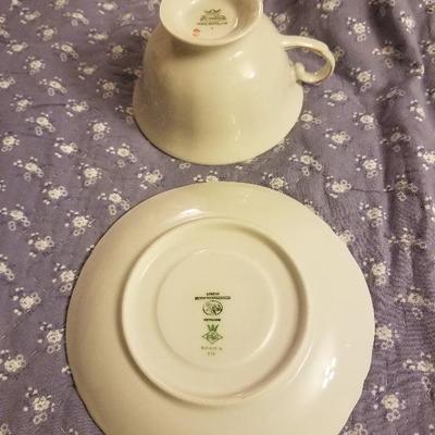 Mix Match Cup & Saucer Gold Trim 