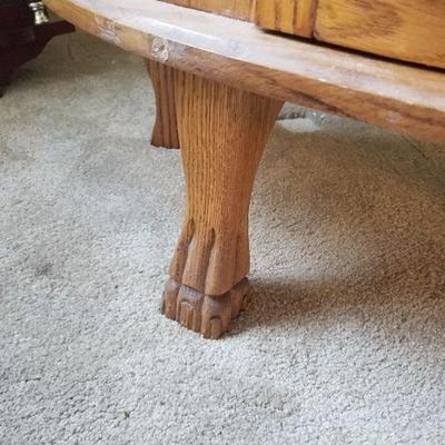 Modern Oak Antique Reproduction Semi Circle Curio Cabinet Claw Feet 