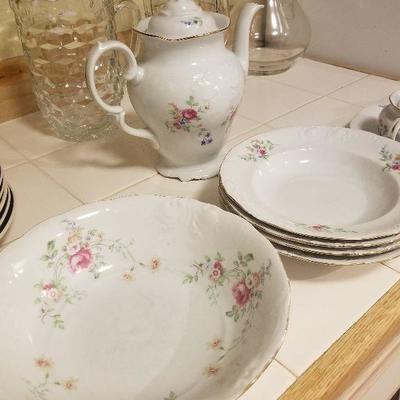 Wawel Poland China Tea Pot Cream & Sugar Salad Plates 