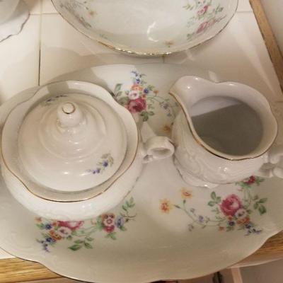 Wawel Poland China Tea Pot Cream & Sugar Salad Plates 