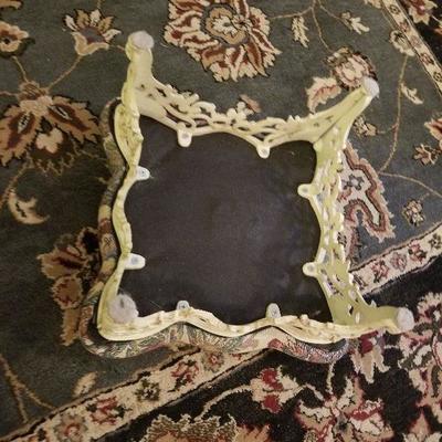 Little decorative wrought iron foot stool 