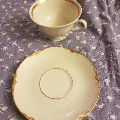 Mix Match Cup & Saucer Gold Trim 