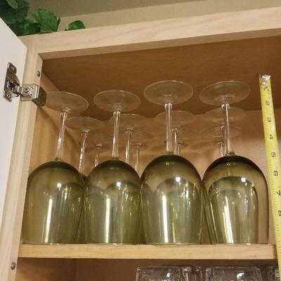 12 Light Green Wine Glasses Nice 