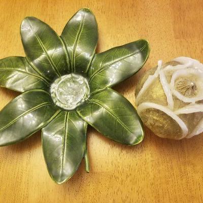 Vintage hand made ceramic candle holder 