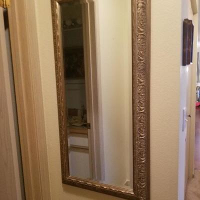 Decorative Wood Framed Beveled Mirror 41x20