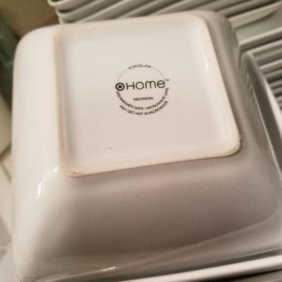 "Home" Set Of White Dishes plus extras 47pc